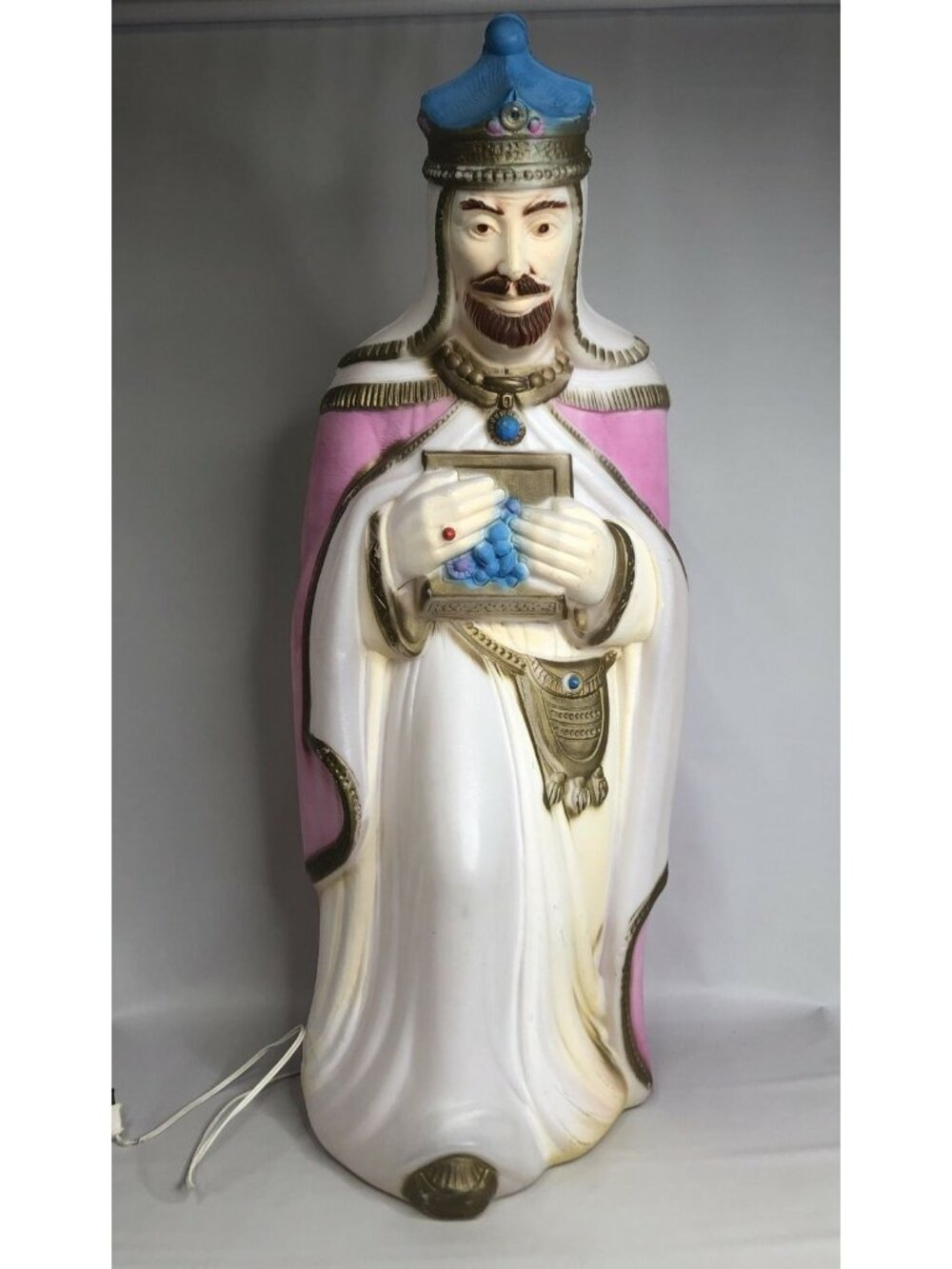 VTG General Foam Christmas Nativity Pink Wise Man Blow Mold Yard Decor 35"